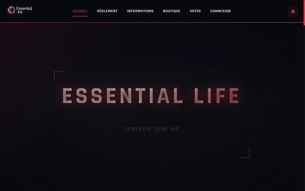 Essential Life — plateforme communautaire pour serveur de jeu